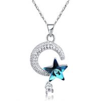 S925 Star Diamond-Encrusted Sterling Silver Necklace