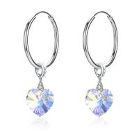 Sterling Silver Ring Fashion Crystal Pendant Earrings in Colour/Platinum Plated