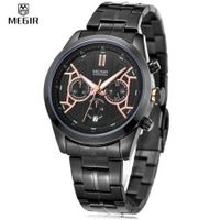 MEGIR 3016 Male Quartz Watch Chronograph 24 Hours Display Luminous Date Wristwatch