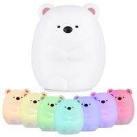 JM - 03 LED Rechargeable Silicone Bear Night Light for Bedroom