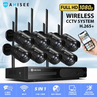 Anisee 1080P Security Camera System Full HD Wireless CCTV Cameras with 8 Channel Wi-Fi NVR