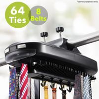 Electronic Revolving Tie & Belt Closet Rack with LED Light