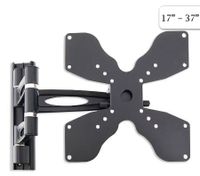 17" - 37" Plasma / LCD TV Vesa Monitor Adjustable Swivel Dual Swing Arm Wall Mount Bracket - Black