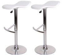 2x Bar Stool Euro Design Kitchen Chair Gas Lift - White