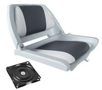 Folding Swivel Boat Seat - Gray/Charcoal