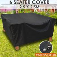 Strong Outdoor Square PVC Coated Polyester 6 Seater Furniture Cover - 2.5m x 2.5m x 0.9m
