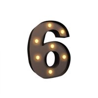 LED Metal Number Lights Free Standing Hanging Marquee Event Party D?cor Number 6