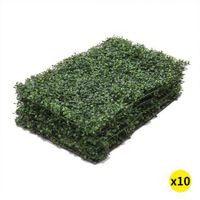 10x Artificial Boxwood Hedge Fake Vertical Garden Green Wall Mat Fence Outdoor