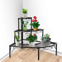 Levede Outdoor Indoor Pot Plant Stand Garden Metal 3 Tier Planter Corner Shelf