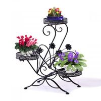 Levede Plant Stand Outdoor Indoor Metal Flower Pots Rack Corner Planter Shelf