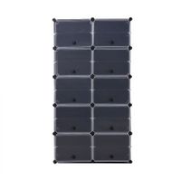 Cube Cabinet DIY Shoe Storage Cabinet Organiser Rack Shelf Stackable 10 Tier