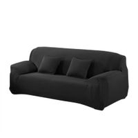 Easy Fit Stretch Couch Sofa Slipcovers Protectors Covers 4 Seater Black