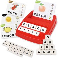 2 in 1 Matching Letter Game And Learning Educational Toys Games for Kids Ages 3 4 5 6 Years Old (Red)