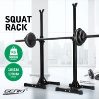Genki 2 x Squat Rack Pair Fitness Gym Exercise Weight Lifting Barbell Stand