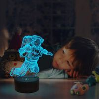 Spaceman 3D Night Light, Astronaut Rocket Optical Illusion Lamp Home Decor Bedroom Light with Remote Control 16 Colors Changing