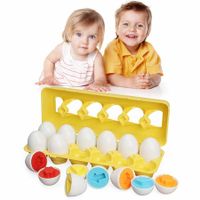 12 Matching Eggs Educational Color & Shape Recognition Sorter Puzzle Skills Study Toys