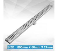 800mm Bathroom Shower Square Pattern Grate Drain w/Centre Outlet