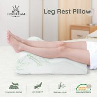 Luxdream Elevation Bed Pillow Memory Foam Pillow Leg Raiser Support Bamboo Cover