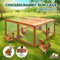 Chicken Coop Run Wood  House Cat Dog Bird Enclosure Rabbit Hutch Hen Bunny Duck Cage  Foldable
