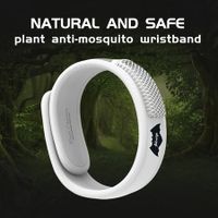 Mosquito Insect & Bug Repellent Wristband Waterproof, Outdoor Pest Repeller Bracelet w/Natural Essential Oils (WHITE)