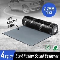 Butyl Sound Deadener Car Deadening Mat Automotive Insulation Noise Proofing Shield 2.2mm Rubber 4 Square Meter 50x800cm