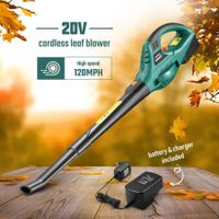 20V Cordless Leaf Blower Garden Tool Lithium-Ion Battery Powered