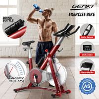 Genki Exercise Bike Spin Bike Stationary Bike Indoor Cycling Magnetic Resistance with LCD Monitor