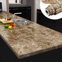 Coffee Mesh Granite Countertops Peel and Stick 24 x 118 inch Marble Wallpaper Decorative for Countertop Self Adhesive Removable Wallpaper