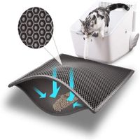 Cat Litter Mat Litter Trapper Size 24in X 15in, Honeycomb Double-Layer Design Waterproof Urine Proof Material, 2-Layer Sifting