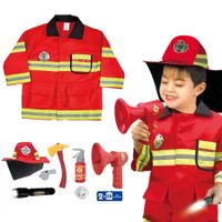 Kids Fireman Fire fighters Costume Role Play Set for 3-7years old