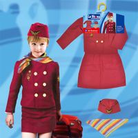 Girls' airline stewardess Role Play Costume Pretend Dress up Role Play 3-6 years old