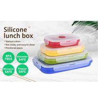 1 Set of 4pcs 1200ml/800ml/500ml/350ml Silicone box for Kitchen, Microwave and Freezer safe