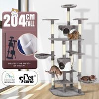 Petscene 204cm Large Cat Scratching Post Tree Home 8-Levels Cat Tower w/ Perches Condos