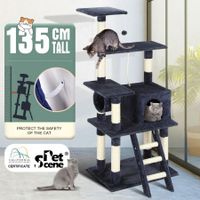 Cat Scratching Post Gym Climbing Tree Pole Tower Kitten Playhouse Pet Furniture Ladder Perch Toy 135cm Tall Multi Levels