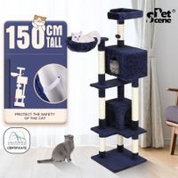 Petscene 150cm Cat Activity Tree Climbing Tower Scratching Post Playground Dark Blue