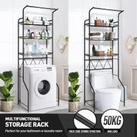 3-Tier Steel Freestanding Bathroom Rack Shelves Over Toilet Washer Dryer Shelf Laundry Storage