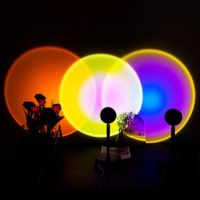 Sunset Projection Led Light, Rainbow Floor Stand Modern Lamp Night Light for Living Room Bedroom Romantic Projector Gift for Wedding Birthday Party -USB Charging