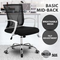 Ergonomic Mesh Office Chair Computer Work Lumbar Support Armrest Swivel Black