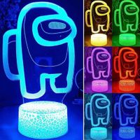Among us's 3D Illusion Desktop Light, 16 Color Changes, LED Sensor Night Light with Remote Smart Touch Function, Christmas Gifts