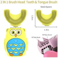Kids Sonic Electric Toothbrush, 3 Modes,IPX7 Waterproof, Children's Electric Toothbrush with U-Shaped Toothbrush for Child 2-6 Yellow