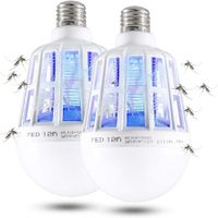 2 Pack Bug Zapper 2-in-1 Mosquito Light Bulbs Electronic Insect & Fly Killer Lamp