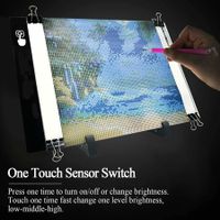 A4 LED Light Pad for Diamond Painting, USB Powered Light Board Kit, Adjustable Brightness with Detachable Stand and Clips