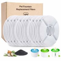 PET Fountain Replacement Filter-12Pcs, Pet Water Fountain Filters, Activated Carbon Replacement Filter for 54oz/1.6L Automatic Pet Fountain Cat Water Fountain Dog Water Dispenser