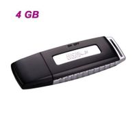 G3 Rechargeable USB Flash Drive / Voice Recorder - Black (4GB)