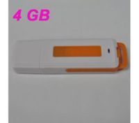 UR08 USB 2.0 Rechargeable Flash Drive Voice Recorder - Orange (4GB)