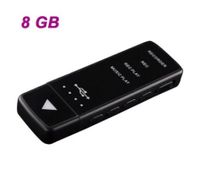 USB801 Rechargeable High-Definition Recorder + MP3 Player - Black (8GB)