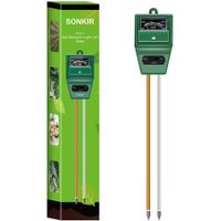 Soil pH Meter, MS02 3-in-1 Soil Moisture/Light/pH Tester Gardening Tool Kits for Plant Care (Green)