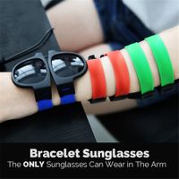 Fancy Slap Wristband Men Polarized Sunglasses Women's Foldable Wrist Roll Bracelet 2021 Trend Foldablen Square Sunglasses 4pcs