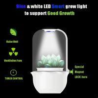 Succulent Pots with LED Grow Light,Smart Succulent Planters with Timer and Ventilation System,Small Indoor Plant Pots with Drainage Hole