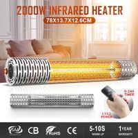 Maxkon 2000W Infrared Outdoor Heater Instant Electric Wall Heater Indoor Patio Room Heater with Remote Control Stainless Steel Frame
